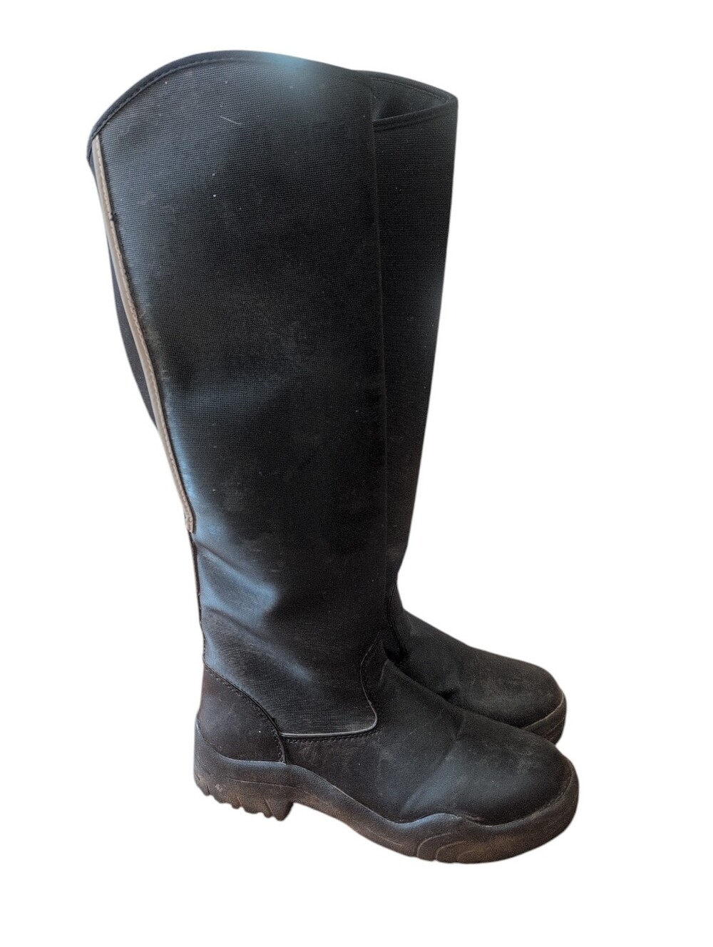 Women's Black Waterproof Knee High Rain Boots Size 8 Rubber Outdoor Garden